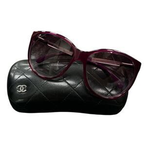 Chanel Women’s Sunglasses #5169 Logo Round Sunglasses in Purple